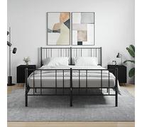 DYRJDJWIDHW Modern Nightstand Set of 2, Engineered Wood Bedside Table with Storage Shelf & Metal Legs, Black End Table for Bedroom, 40x40x50cm, Sturdy & Space-Saving Design