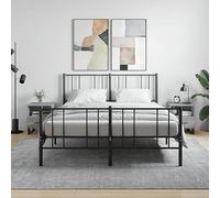 DYRJDJWIDHW Modern Nightstand Set of 2, Engineered Wood Bedside Tables with Storage Drawer, Gray Sonoma Finish, 40x35x47.5 cm for Bedroom, Living Room, Durable Metal Legs & Spacious Design