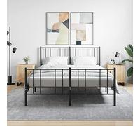 DYRJDJWIDHW Modern Nightstand Set of 2 Engineered Wood Sonoma Oak 40x40x50 cm with Storage Shelf and Metal Legs for Bedroom Living Room Home Decor