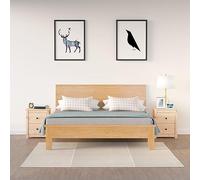 DYRJDJWIDHW Modern Nightstand Set of 2 Solid Pine Wood Bedside Tables with 2 Drawers 50x35x61.5 cm Rustic Home Decor for Bedroom Living Room Storage Furniture