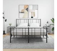 DYRJDJWIDHW Modern Nightstand Set of 2, Sonoma Gray Engineered Wood Bedside Tables with Drawers & Metal Legs, 40x35x47.5 cm, Stylish Storage for Bedroom, Living Room