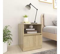 DYRJDJWIDHW Modern Nightstand Set of 2, Sonoma Oak Plywood Bedside Table with Drawer and Shelf, 40x40x50cm, Sturdy & Space-Saving for Bedroom, Living Room, Easy to Clean