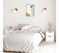 DYRJDJWIDHW Modern Nightstand Set of 2, White Engineered Wood Bedside Table 40x40x50 cm, Sturdy MDF & Plywood Construction, Space-Saving Design for Bedroom, Living Room, Home Decor