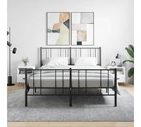 DYRJDJWIDHW Modern Nightstand Set of 2, White Engineered Wood Bedside Table with Storage Drawer & Shelf, 40x35x47.5 cm for Bedroom, Living Room, Durable & Stable Metal Legs