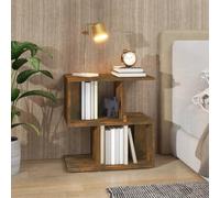 DYRJDJWIDHW Modern Nightstand Smoked Oak Plywood 50x30x51.5cm with Open Storage, Sturdy Shelf for Bedroom Decor, Easy to Clean and Assemble, Compact Side Table for Small Spaces