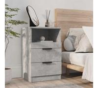 DYRJDJWIDHW Modern Nightstand with 2 Drawers - Concrete Gray Plywood Bedside Table for Bedroom, Sturdy & Spacious Storage, Easy Assembly, Smooth Surface for Decor, 40x36x65cm
