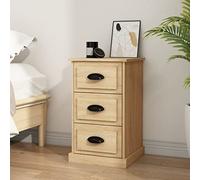 DYRJDJWIDHW Modern Nightstand with 3 Drawers, Sonoma Oak Plywood Bedside Table 39x39x67cm, Multi-Purpose Storage Furniture for Bedroom Living Room Study, Smooth Surface & Wall Mounting Included