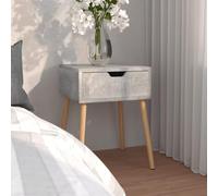 DYRJDJWIDHW Modern Nightstand with Drawer 40x40x56cm, Engineered Wood Bedside Table in Concrete Gray, Compact Cabinet for Bedroom Decor, Sturdy & Easy to Clean, Space-Saving Storage Solution