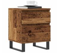 DYRJDJWIDHW Modern Nightstand with Drawer and Door Storage, Engineered Wood Aged Finish 40x35x50 cm, Sturdy Metal Legs for Bedroom or Living Room, Easy to Clean and Assemble