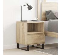 DYRJDJWIDHW Modern Nightstand with Drawer and Shelf, Engineered Wood Oak Sonoma 40x35x50 cm, Sturdy Metal Legs, Easy to Clean, Perfect for Bedroom or Living Room Storage