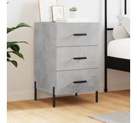 DYRJDJWIDHW Modern Nightstand with Drawers 40x40x66cm, Engineered Wood Concrete Gray Bedside Table, Sturdy Metal Legs for Bedroom, Living Room, Spacious Storage for Books & Decor
