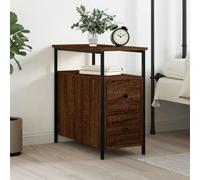 DYRJDJWIDHW Modern Nightstand with Storage 30x60x60cm, Engineered Wood Oak Brown Bedside Table for Bedroom Living Room, Sturdy Metal Frame, Adjustable Legs, Easy Assembly, Compact Design