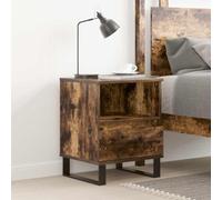 DYRJDJWIDHW Modern Nightstand with Storage Drawer, Engineered Wood Smoked Oak Finish, 40x35x50 cm, Sturdy Metal Legs, Wall Mountable for Bedroom or Living Room, Easy to Clean & Spacious Design