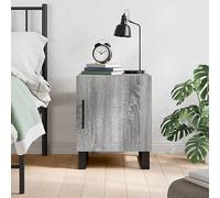 DYRJDJWIDHW Modern Nightstand with Storage, Engineered Wood Bedside Table in Gray Sonoma, 40x40x50cm, Sturdy Metal Legs, Compact Bedroom Furniture for Home Decor