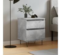 DYRJDJWIDHW Modern Nightstand with Storage, Engineered Wood Bedside Table with Drawer & Cabinet, Concrete Gray Finish, 40x35x50 cm, Sturdy Metal Legs for Bedroom & Living Room