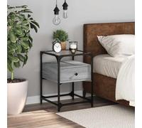 DYRJDJWIDHW Modern Nightstand with Storage Shelf, Engineered Wood Bedside Table for Bedroom & Living Room, Grey Sonoma End Table 40x40x55cm, Sturdy & Moisture-Resistant