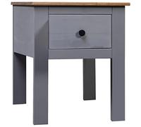 DYRJDJWIDHW Modern Solid Pine Wood Nightstand Gray 46x40x57 cm with Drawer, Sturdy Bedside Table for Bedroom or Living Room, Easy to Assemble and Clean, Natural Wood Grain Finish