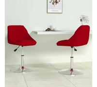 DYRJDJWIDHW Modern Swivel Dining Chairs Set of 2, Velvet Upholstered Red Wine Color, 360 Degree Rotating with Gas Lift Height Adjustable for Kitchen, Office, Living Room