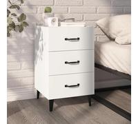 DYRJDJWIDHW Modern White Engineered Wood Nightstand 40x40x66 cm with 3 Drawers - Sturdy Bedside Table for Bedroom, Living Room Smooth Surface, Easy to Clean, Spacious Storage - Anti-Tip Design