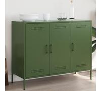 DYRJDJWIDHW Mueble despensa Cocina Armario bajo almacenaje Armario Auxiliar cocinaAparador Acero Verde Oliva 100,5x39x79 cm