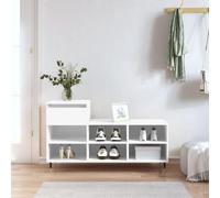 DYRJDJWIDHW Mueble recibidor Zapatero,Zapatero Espejo,Mueble Zapatero Madera contrachapada Blanco Brillo 102x36x60 cmPara pasillos, Puertas y Corredores