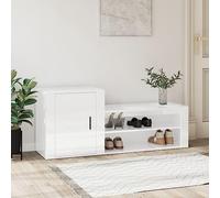 DYRJDJWIDHW Mueble recibidor Zapatero,Zapatero Espejo,Mueble Zapatero Madera contrachapada Blanco Brillo 130x35x54 cmPara pasillos, Puertas y Corredores