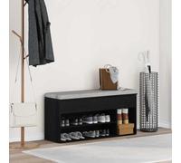 DYRJDJWIDHW Mueble Zapatero Grande,zapateros pequeños y Estrechos,t-lovendo,Banco Zapatero Roble Negro 102x30,5x45 cm Madera de ingenieríaPara pasillos, Puertas y Corredores