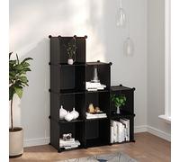 DYRJDJWIDHW Mueble Zapatero Grande,zapateros pequeños y Estrechos,t-lovendo,Estantería de Cubos con 9 Compartimentos Negro PPPara pasillos, Puertas y Corredores
