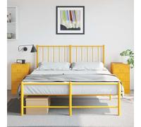 DYRJDJWIDHW Mustard Yellow Nightstand Set of 2, Cold Rolled Steel Bedside Table with 3 Drawers, Modern Bedroom Furniture 34.5x39x62cm, Sturdy Storage for Books & Remote