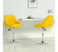 DYRJDJWIDHW Mustard Yellow Velvet Dining Chairs 2 Pack Swivel with Gas Lift Mechanism Modern Rotating Chairs for Kitchen Dining Room Office Study Room
