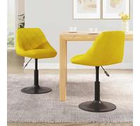 DYRJDJWIDHW Mustard Yellow Velvet Dining Chairs Set of 2 with Swivel Function, Gas Lift Height Adjustable Modern Kitchen Chairs for Dining Room and Office Space