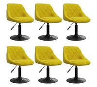 DYRJDJWIDHW Mustard Yellow Velvet Dining Chairs Set of 6, Swivel Office with Gas Lift, 360 Degree Rotating Modern Accent Chairs for Kitchen Dining Room Home Decor