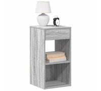 DYRJDJWIDHW Night Stands with Drawer 2 Pack, Sonoma Gray Bedside Table 35x34x66.5 cm, Sturdy Engineered Wood, Modern Bedroom Furniture with Open Shelf Storage, Easy Assembly