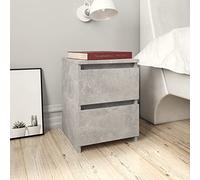 DYRJDJWIDHW Nightstand with 2 Drawers, Concrete Gray Particle Board, 30x30x40 cm, Sturdy & Versatile Bedside Table for Bedroom or Living Room, Easy to Clean & Assemble