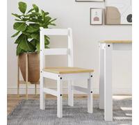 DYRJDJWIDHW Panama Dining Chairs Set of 2 Solid Pine Wood White Kitchen Chairs 40x46x90 cm with Wax Finish for Dining Room and Living Room Decor