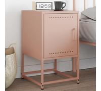 DYRJDJWIDHW Pink Steel Nightstand 36x39x60.5 cm Industrial Design Bedside Table with Storage Space, Sturdy Metal End for Living Room Bedroom, Easy to Clean Modern Side Table