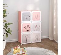 DYRJDJWIDHW recibidores de Entrada,zapateros,Zapatero Blanco,Estantería Infantil de Cubos con 6 Compartimentos Rosa PPPara pasillos, Puertas y Corredores