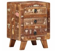 DYRJDJWIDHW Recycled Solid Wood Nightstand 37x32x50 cm with Storage Shelf, Vintage Bedside Table for Bedroom, Rustic End Table Made from Reclaimed Teak Mango Pine Wood