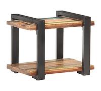 DYRJDJWIDHW Recycled Solid Wood Nightstand 50x40x40 cm Handmade Vintage Bedside Table with Storage Shelf for Bedroom Living Room Unique Wood Grain Eco-Friendly Furniture