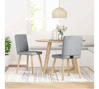 DYRJDJWIDHW Rotating Dining Chairs 2 Units Light Gray Fabric Swivel Chairs with Foam Padding for Living Room Kitchen Modern Comfortable Seating Furniture Set