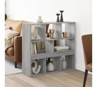 DYRJDJWIDHW Separador de ambientes Madera Gris Sonoma 100x33x94,5 cm - Estantería librería Moderna 8 estantes Organizador salón Oficina Almacenamiento Decorativo