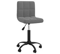 DYRJDJWIDHW Silla de Comedor Giratoria Ajustable en Altura con Mecanismo de Gas, de Oficina con Ruedas 360 Grados, Silla de Terciopelo Gris Oscuro para Comedor, Sala, Oficina en Casa