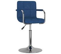 DYRJDJWIDHW Silla de Comedor Giratoria Azul con Elevador de Gas 360° Ajustable en Altura para Bar Cocina Comedor Oficina - Tela Resistente y Estructura de Acero Cromado
