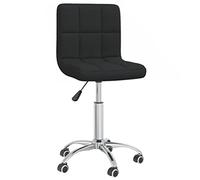DYRJDJWIDHW Silla de Comedor Giratoria con Mecanismo de Gas, Ajustable en Altura, 360 Grados de Rotacion, Tapizada en Tela Suave Negro para Hogar y Oficina, Silla Giratoria Ergonómica para Escritorio