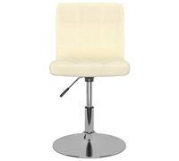 DYRJDJWIDHW Silla de Comedor Giratoria Moderna con Elevación de Gas, 360 Grados Giratoria, Tela Suave Color Crema, Acero Cromado, Ajustable en Altura para Comedor, Oficina, Sala de Estar