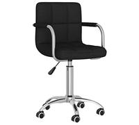 DYRJDJWIDHW Silla de Comedor giratoria Tela Negro con elevacion de Gas, Asiento Giratorio 360 Grados, diseño Moderno para Cocina y Sala de Estar, Acolchado Comodo y Duradero