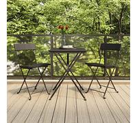 DYRJDJWIDHW Sillas cafetería Plegables 2 uds Acero y ratán sintético negrosilla Exterior sillas de Jardin sillas Camping sillas Jardin exteriorAdecuado para Patios de jardín