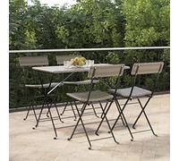 DYRJDJWIDHW Sillas cafetería Plegables 4 uds Acero y ratán sintético grissillas Camping Silla Exterior Silla terraza sillas exteriorAdecuado para Patios de jardín