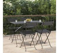 DYRJDJWIDHW Sillas cafetería Plegables 4 uds Acero y ratán sintético negrosillas Exterior Silla Exterior Silla terraza sillas de jardinAdecuado para Patios de jardín