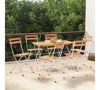 DYRJDJWIDHW Sillas cafetería Plegables 6 uds Acero y Madera Maciza acaciasilla Exterior sillas Camping Silla terraza sillas Jardin exteriorAdecuado para Patios de jardín